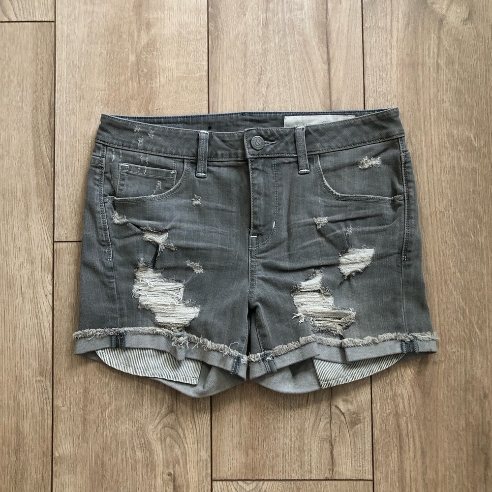 Size 26 Treasure & Bond Distressed Gray Jean Shorts